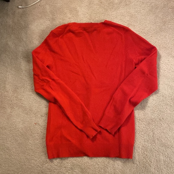 Bright red Lord & Taylor 100% cashmere sweater - Picture 3 of 3